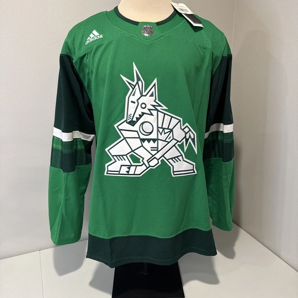 Adidas Arizona Coyotes St Patricks Day Authentic NHL Hockey‎ Jersey Men's Sz 56